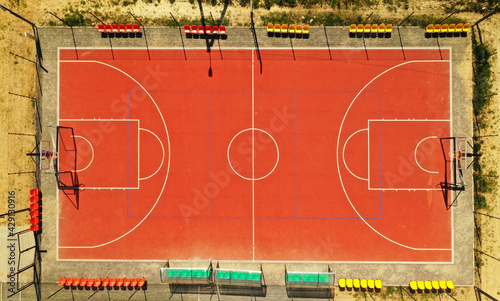 basketball court in the stadium