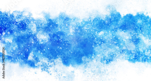 青の水彩の筆の跡、背景素材、テクスチャ