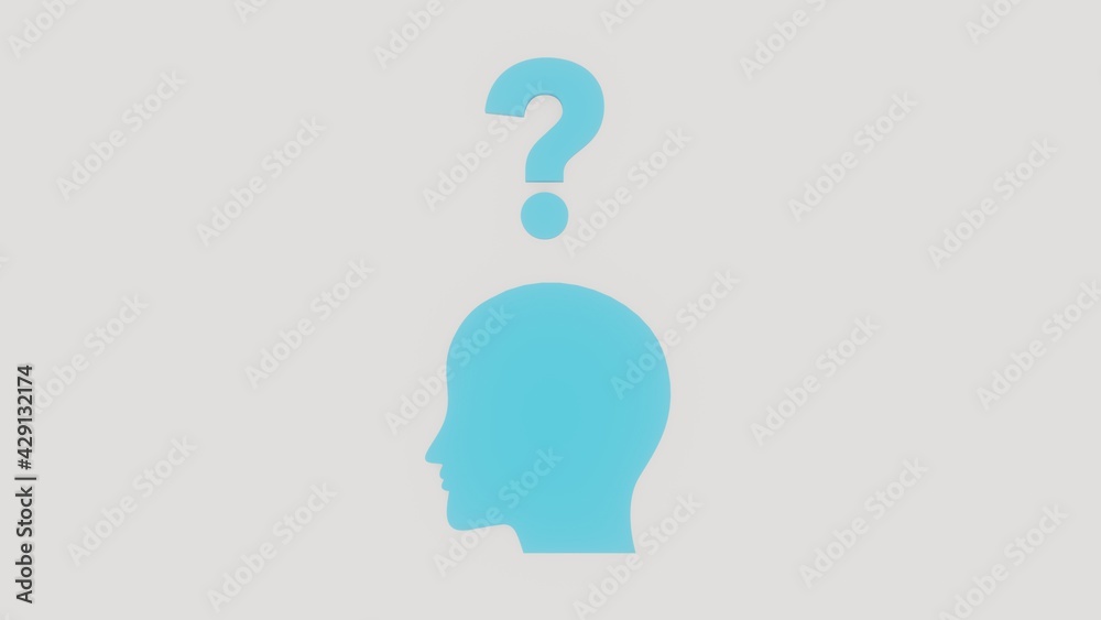 Idea and solution concept. Illustration with blue and white colours Idea and solution concept. Illustration with blue and white colours