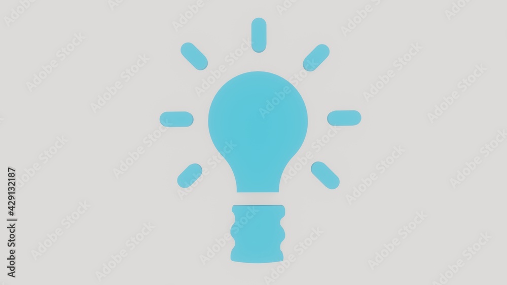 Idea and solution concept. Illustration with blue and white colours Idea and solution concept. Illustration with blue and white colours