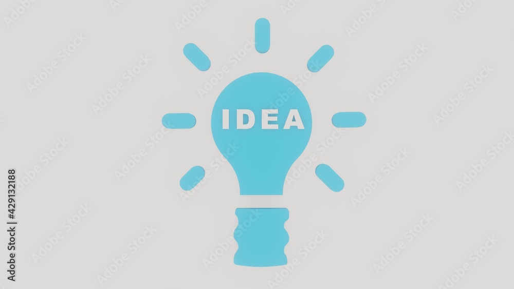 Idea and solution concept. Illustration with blue and white colours Idea and solution concept. Illustration with blue and white colours
