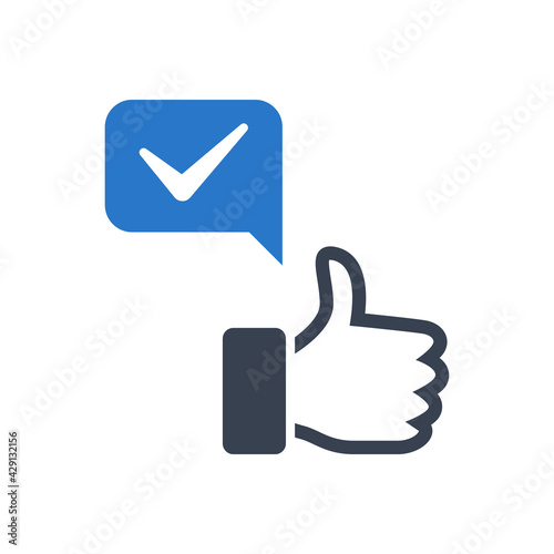 Positive feedback icon vector graphic illustration