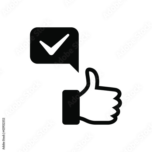 Positive feedback icon vector graphic illustration