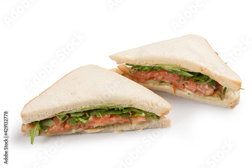 Sandwiches with salmon.