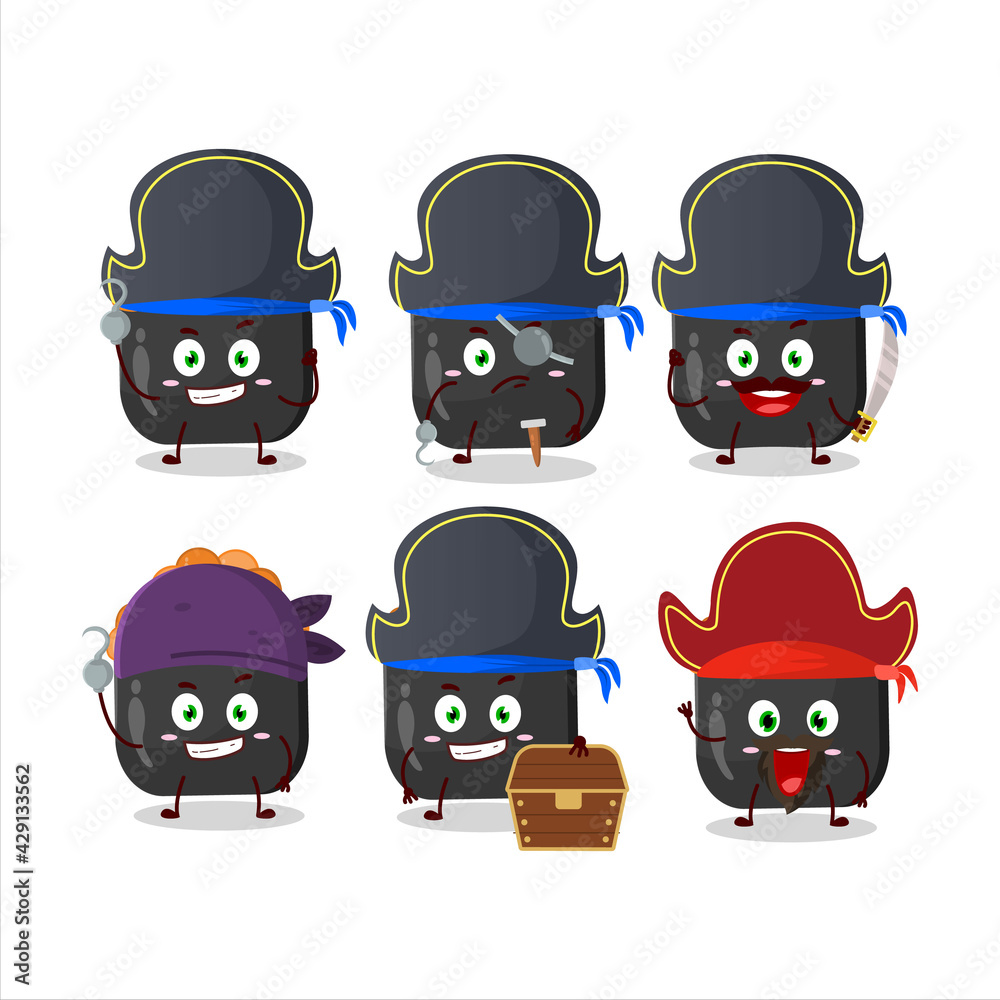 Cartoon character of gunkan sushi with various pirates emoticons Cartoon character of gunkan sushi with various pirates emoticons