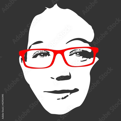 Silhouette of a female head. Beauty and fashion