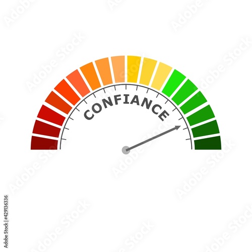 Trust level meter. Business and financial concept
