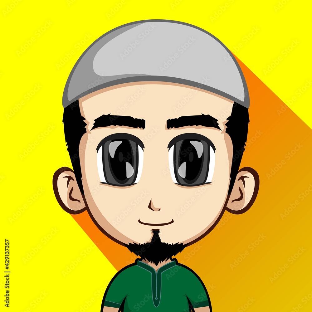 MUSLIM CUTE AVATAR ILLUSTRATION TEMPLATE MUSLIM CUTE AVATAR ILLUSTRATION TEMPLATE