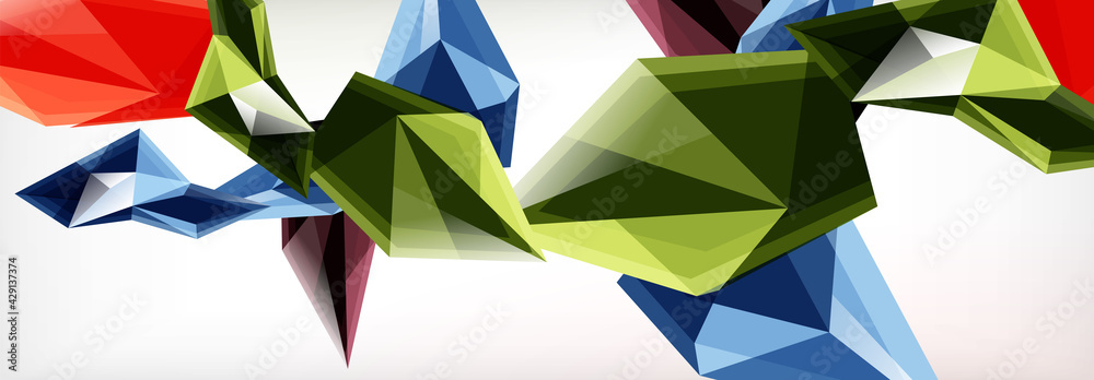 Vector 3d triangles and pyramids abstract background for business or technology presentations, internet posters or web brochure covers