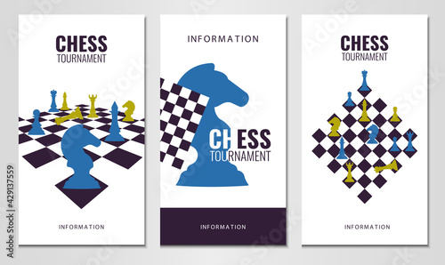 Vector illustration about chess tournament, match, game. Use as advertising, invitation, banner, poster
