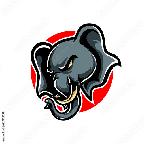 Elephant Head Sport Mascot Logo