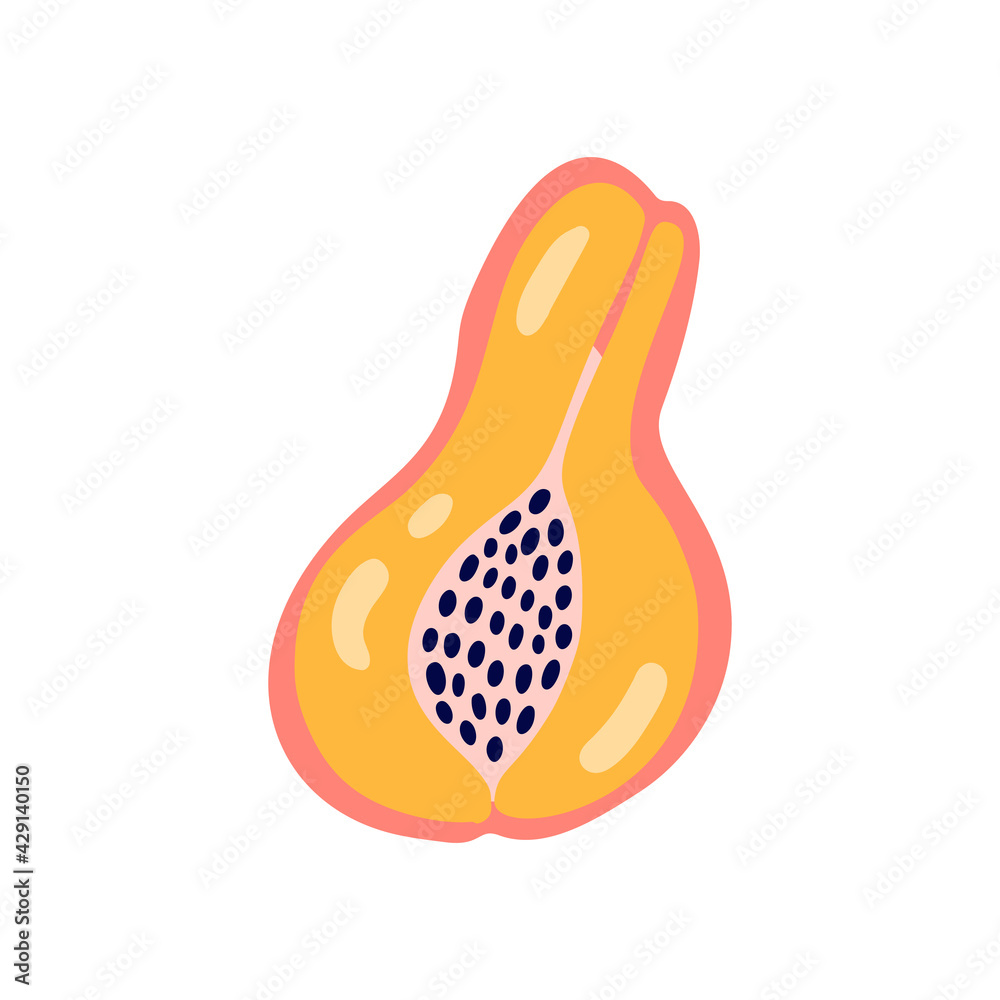 Abstract fruit papaya. Bright colour in vector illustration. Abstract fruit papaya. Bright colour in vector illustration.