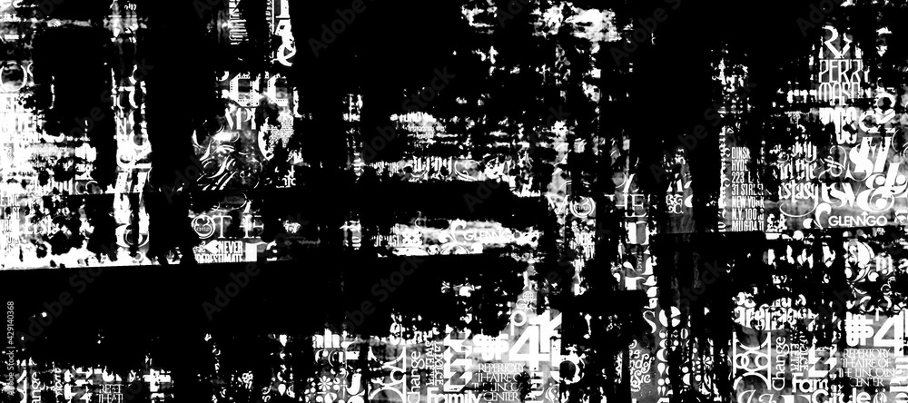 Abstract grunge lettering background. Urban cyber punk wide illustration Abstract grunge lettering background. Urban cyber punk wide illustration