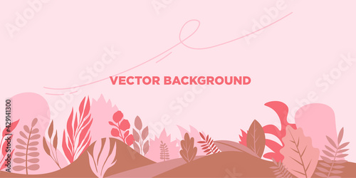 Vector horizontal abstract background with copy space for text - autumn sale - bright vibrant banner, poster, cover design template, with yellow and orange leaves