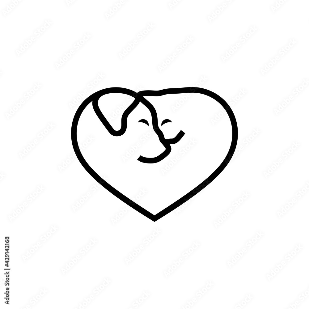 Cat and dog in shape of a heart Cat and dog in shape of a heart