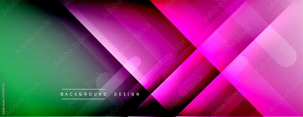 Dynamic lines abstract background. 3D shadow effects and fluid gradients. Modern overlapping forms