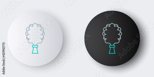 Line Sauna broom icon isolated on grey background. Broom from birch twigs, branches for Russian steam bath, sauna, washhouse. Colorful outline concept. Vector