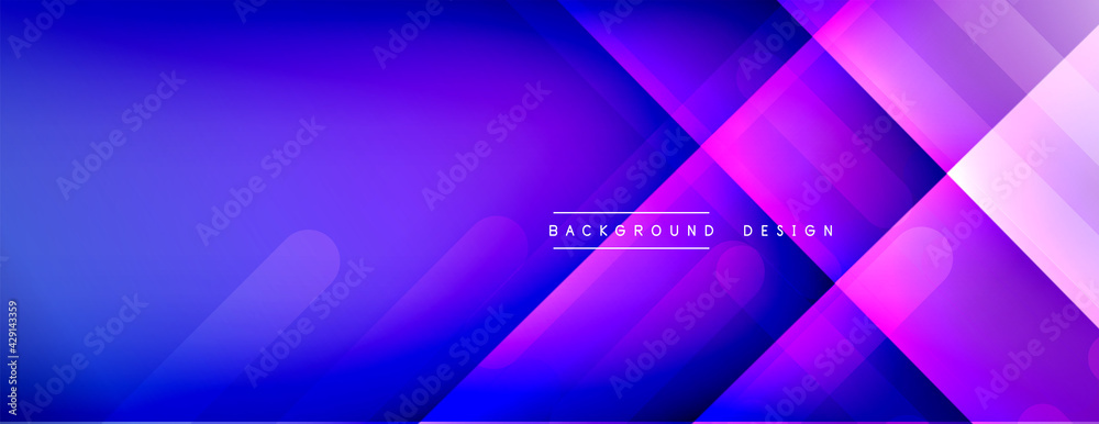 Dynamic lines abstract background. 3D shadow effects and fluid gradients. Modern overlapping forms