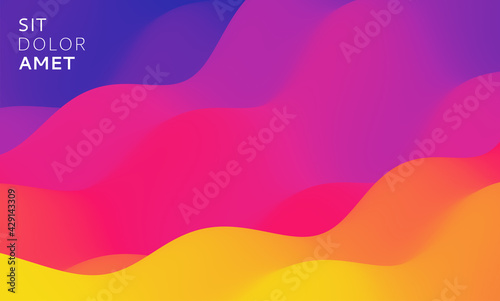 Abstract wavy background with modern gradient colors. Trendy liquid design. Modern pattern. Vector illustration for banners, flyers and presentation.