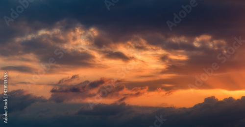 Heavenly abstract background. Picturesque bright  dramatic evening sky.