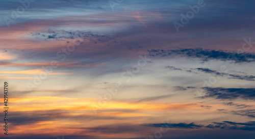 Heavenly abstract background. Picturesque bright, dramatic evening sky. © Sergey Fedoskin