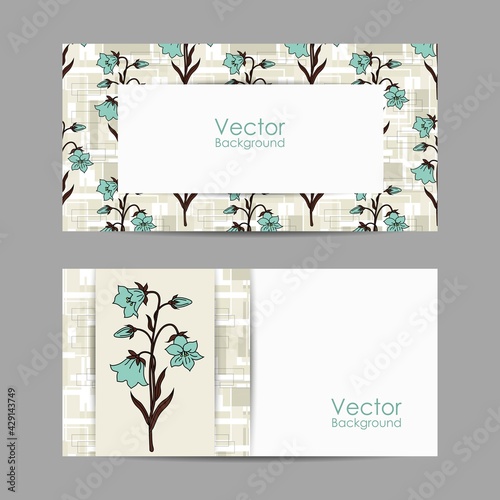 Set of horizontal banners with beautiful flowers