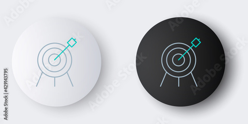Line Target sport icon isolated on grey background. Clean target with numbers for shooting range or shooting. Colorful outline concept. Vector