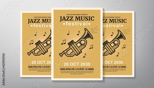 jazz music festival flyer template