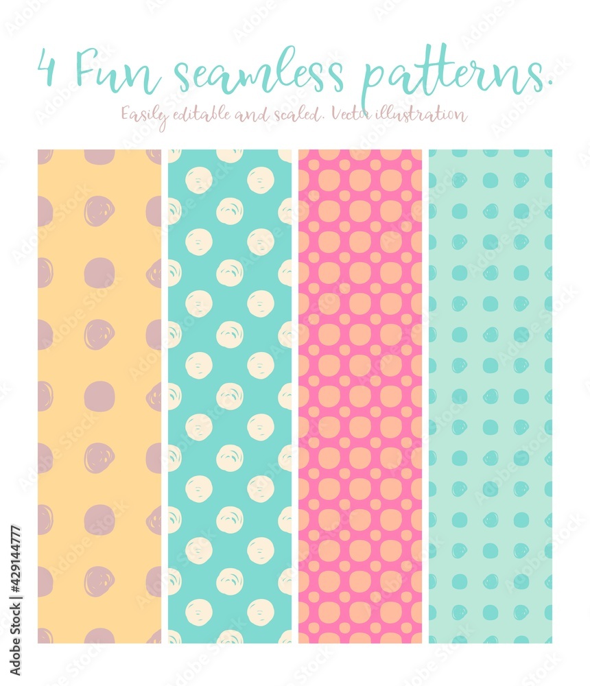 Set of cute seamless patterns Set of cute seamless patterns