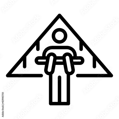Plane hang glider icon. Outline Plane hang glider vector icon for web design isolated on white background