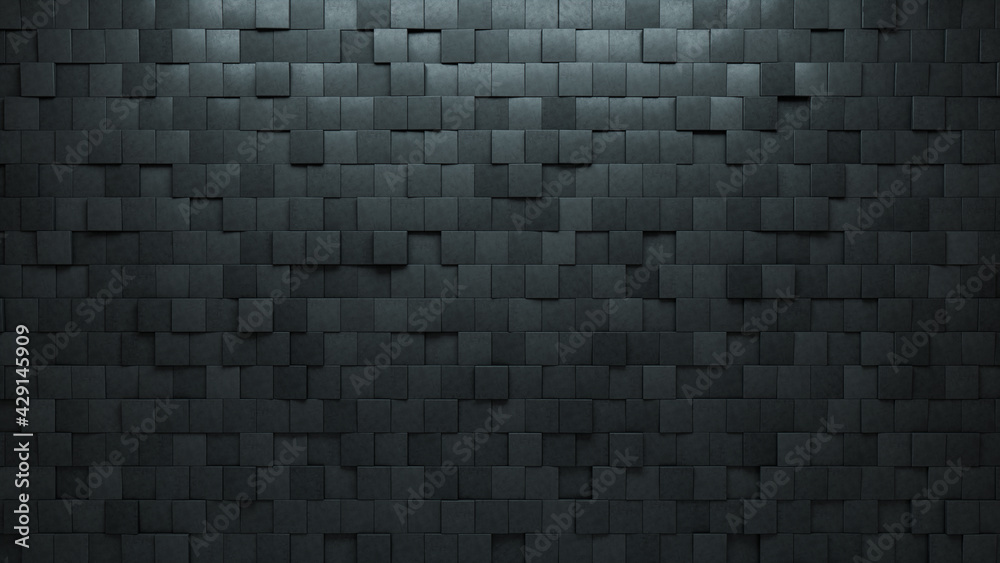 Concrete, Polished Mosaic Tiles arranged in the shape of a wall. 3D, Semigloss, Bricks stacked to create a Square block background. 3D Render Concrete, Polished Mosaic Tiles arranged in the shape of a wall. 3D, Semigloss, Bricks stacked to create a Square block background. 3D Render