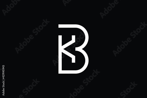 Creative Innovative Initial BK logo and KB logo. BK Letter Minimal luxury Monogram. KB Professional initial design. Premium Business typeface. Alphabet symbol and sign.