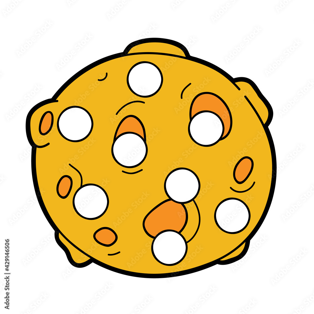 Vector digital educational game with cartoon character for toddlers:  patches or dot marker pages