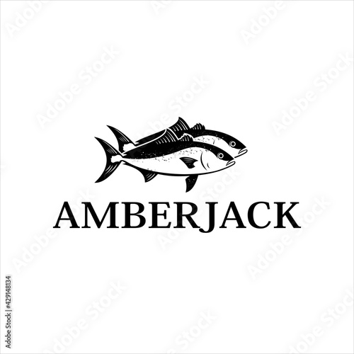 black amberjack fish logo design