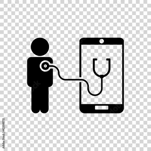 Telemedicine icon. Online medical consultation icon or Doctor online concept.