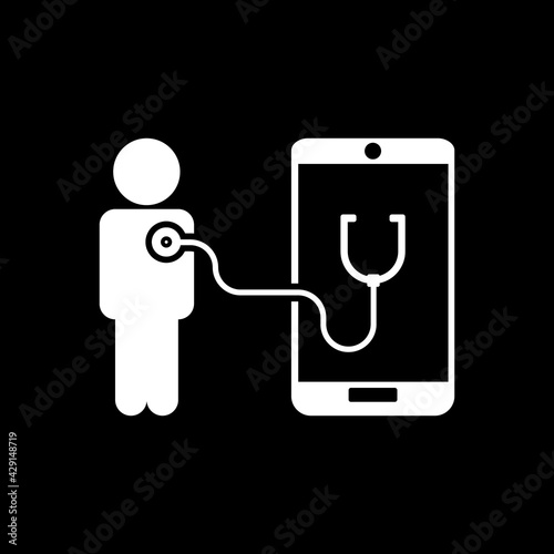 Telemedicine icon. Online medical consultation icon or Doctor online concept.