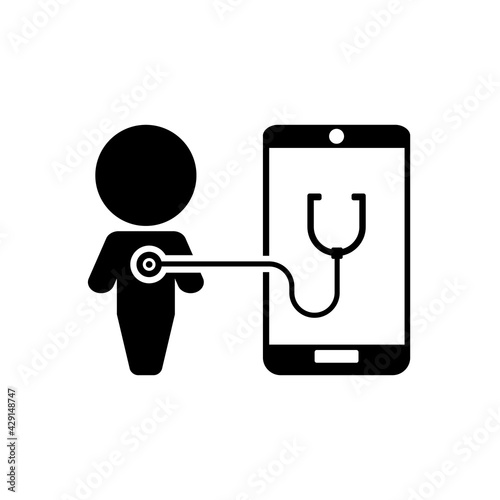 Telemedicine icon. Online medical consultation icon or Doctor online concept.