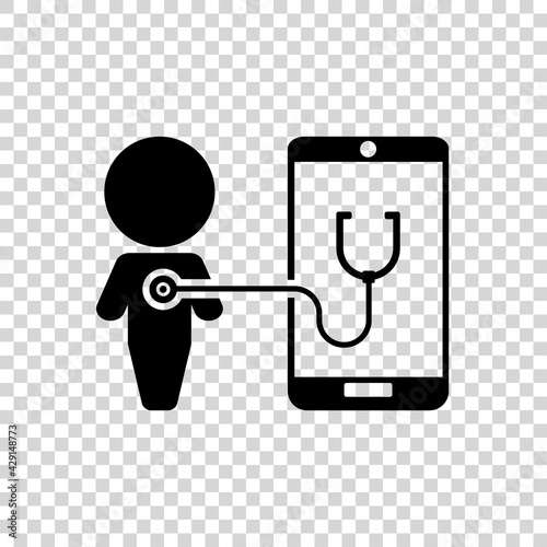 Telemedicine icon. Online medical consultation icon or Doctor online concept.