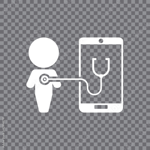 Telemedicine icon. Online medical consultation icon or Doctor online concept.