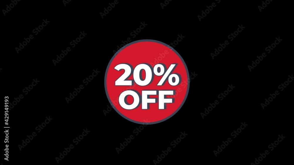 20 percent OFF. Circle template elements for sale with alpha-channel. Concept of the sale and business. 4k motion 20 percent OFF. Circle template elements for sale with alpha-channel. Concept of the sale and business. 4k motion