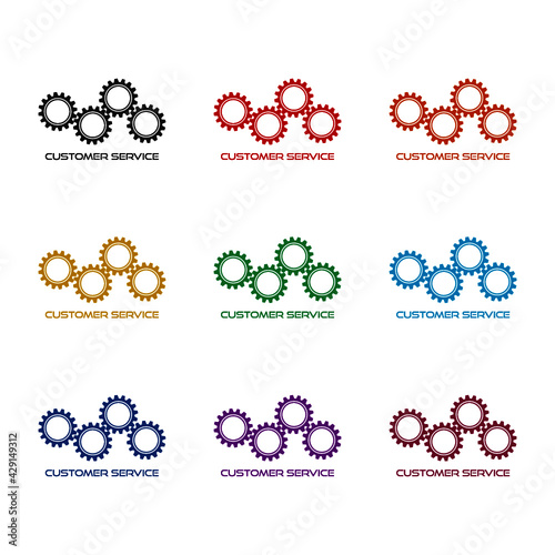 Technical support, Customer service icon isolated on white background color set