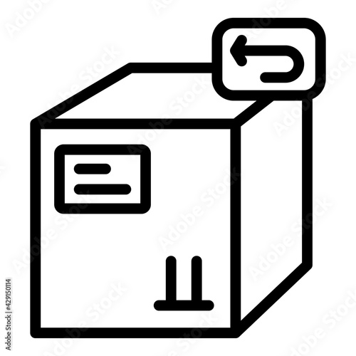 Return policy icon. Outline Return policy vector icon for web design isolated on white background