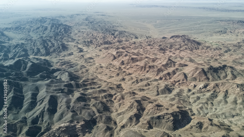 Fototapeta premium mountain plateau in Mongolia aerial view