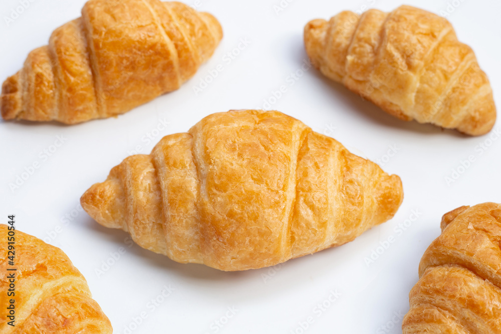 Tasty croissants on white background. Tasty croissants on white background.