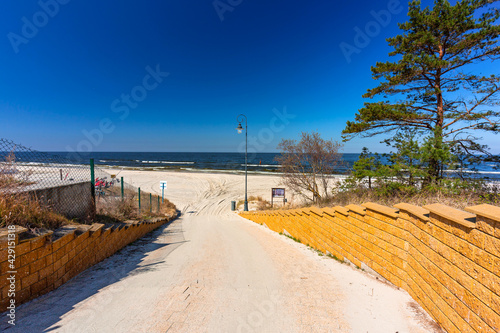 Beautiful beach of the Baltic Sea in Krynica Morska  Poland