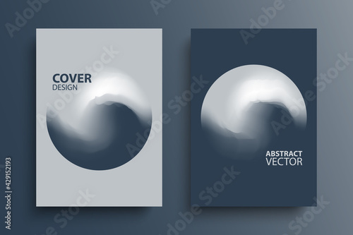 Brochure cover template layouts with gradient orbs round shapes. Futuristic abstract backgrounds with gradient sphere for your graphic design. Vector illustration.
