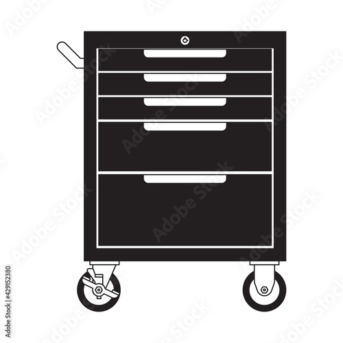 Rolling Tool Cabinet. Organizer for Automotive Tools for Mechanics and Home Garage