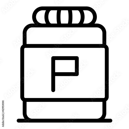 Protein bottle icon. Outline Protein bottle vector icon for web design isolated on white background