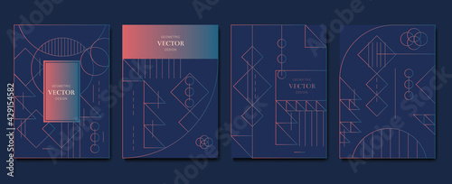 Gold and Luxury Invitation card design vector. Abstract geometry frame and Art deco pattern background. Use for wedding invitation, cover, VIP card, print, poster and wallpaper. Vector illustration.