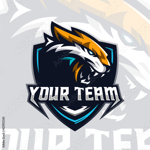 Tiger Head Logo esport vector illustration for teammate template